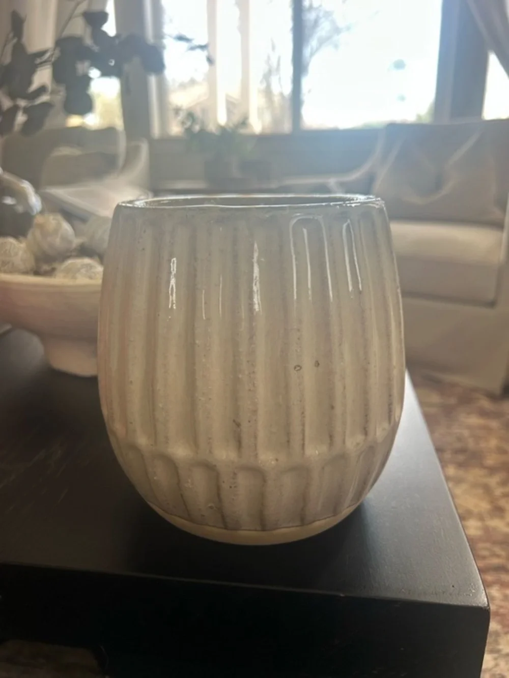 NWT Threshold Ribbed Ceramic Planter - Cream